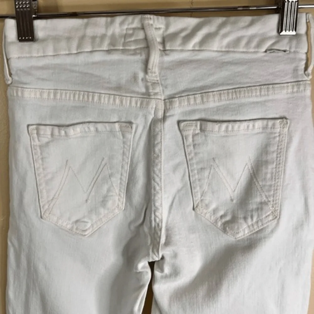 Mother Jeans Womens The Pixie White Denim Button Fly Jean Size 24 Beach Vacation